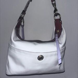 White Coach nylon shoulder bag